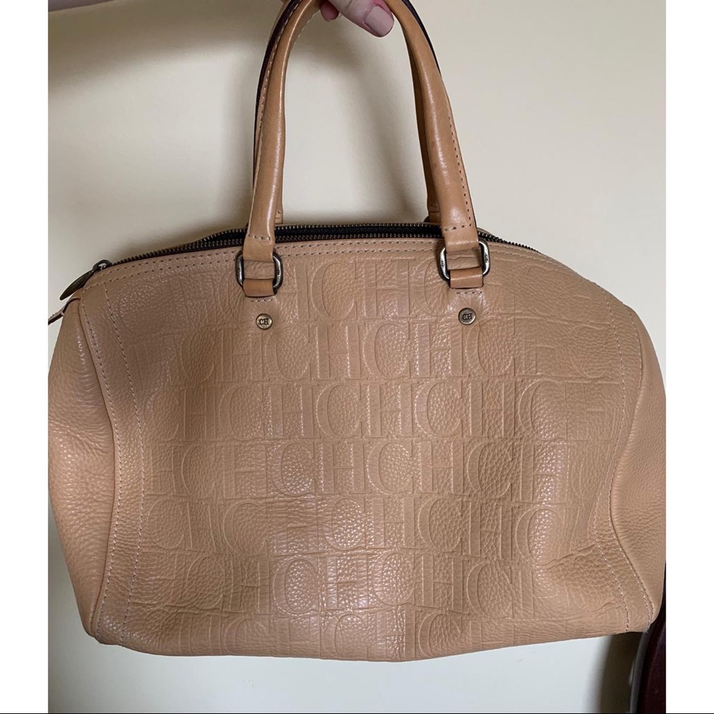 Large Carolina Herrera Beige CH Andy Tote